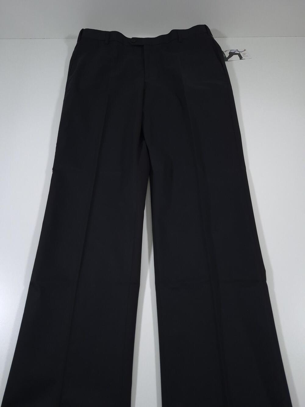 Palm Beach Reflex Dress Pants Mens 42x36 Black Cotton Blend Flat Front NWT